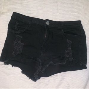 Black High Rise Shorts